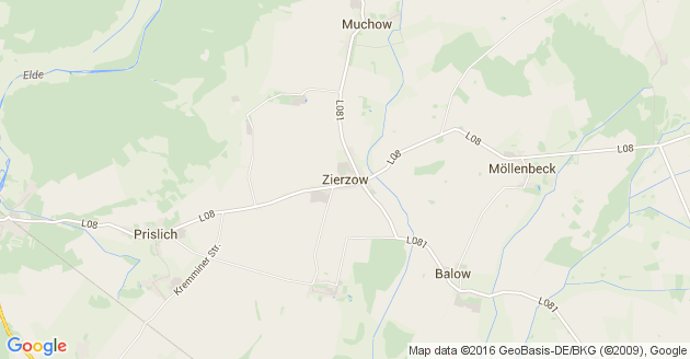 Karte Zierzow bei Ludwigslust