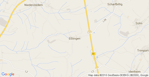 Karte Eßlingen in der Eifel