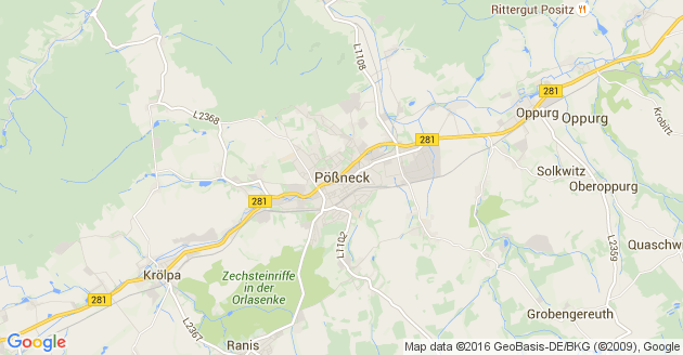 Karte Geroda Kreis Pössneck