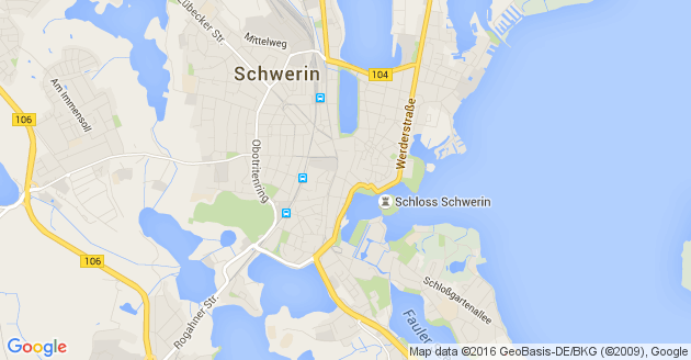 Karte Schwerin in Mecklenburg