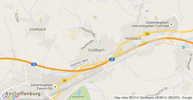 Karte Goldbach in Unterfranken