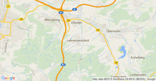 Karte Lehrensteinsfeld