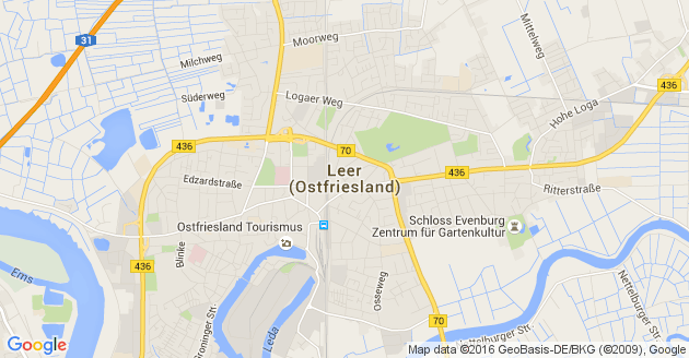 Karte Leer in Ostfriesland
