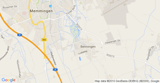 Karte Benningen bei Memmingen