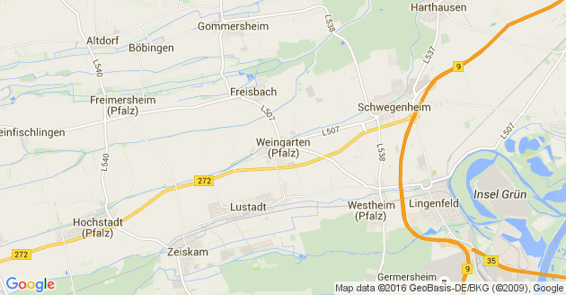 Karte Weingarten in der Pfalz
