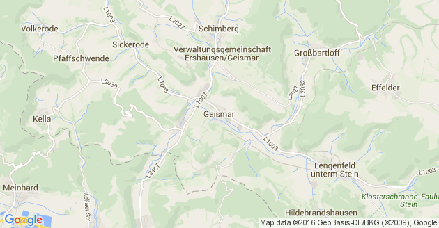 Karte Geismar auf dem Eichsfeld