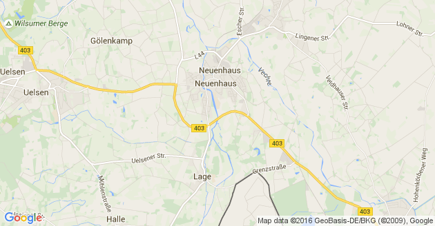 Karte Halle bei Neuenhaus Dinkel