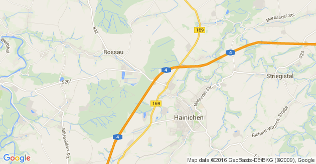 Karte Rossau bei Mittweida