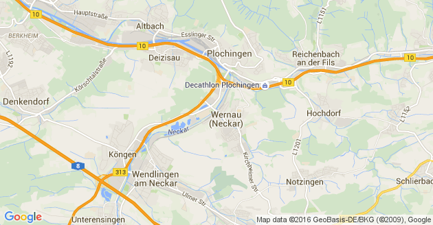 Karte Wernau am Neckar