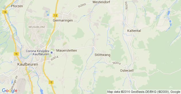 Karte Westendorf bei Kaufbeuren