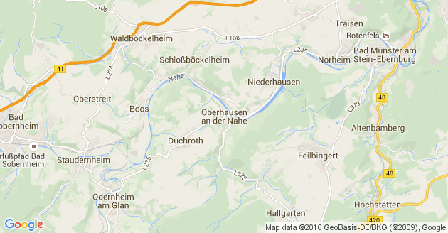 Karte Oberhausen an der Nahe