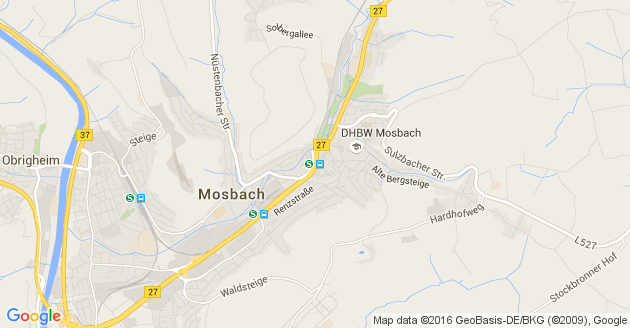 Karte Mosbach in Baden       