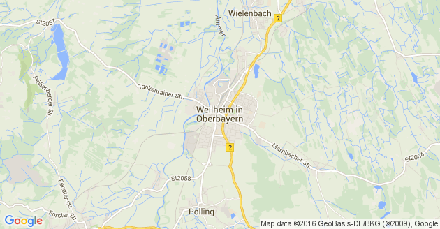Karte Weilheim in Oberbayern