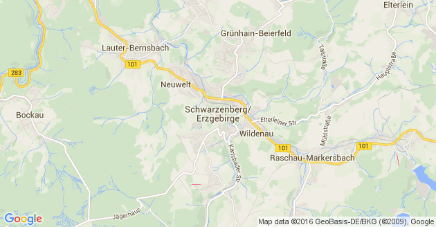 Karte Schwarzenberg im Erzgebirge