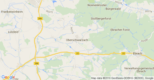 Karte Oberschwarzach