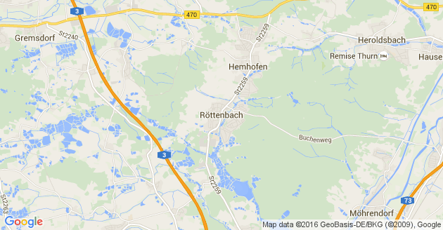 Karte Röttenbach in Mittelfranken bei Erlangen