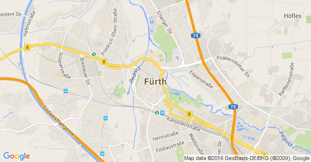 Karte Fürth in Bayern        