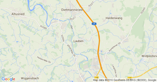 Karte Lauben im Oberallgäu