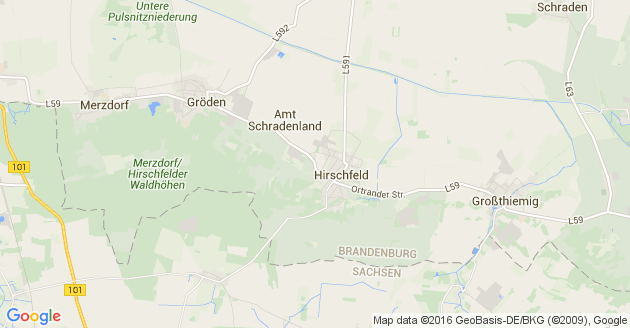 Karte Hirschfeld bei Elsterwerda