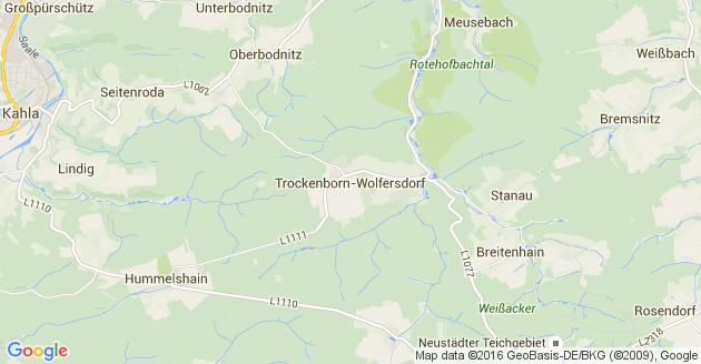 Karte Trockenborn Wolfersdorf