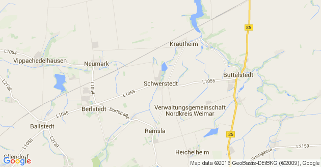 Karte Schwerstedt bei Weimar in Thüringen