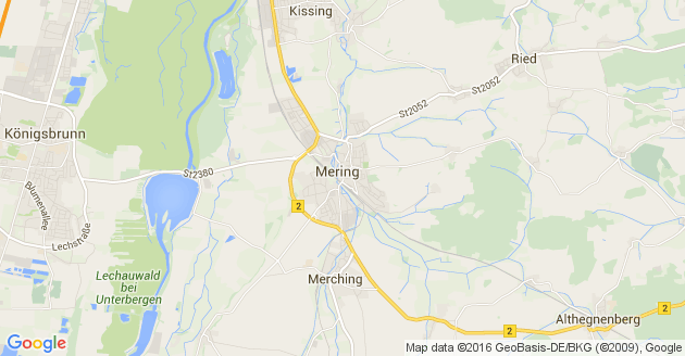 Karte Mering in Schwaben