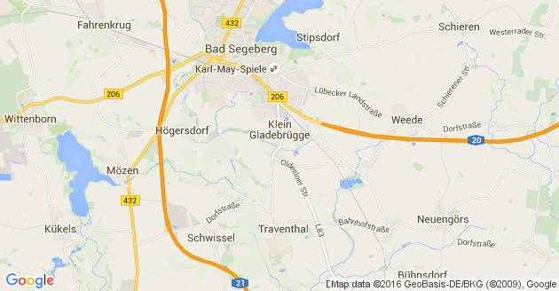 Karte Klein Gladebrügge