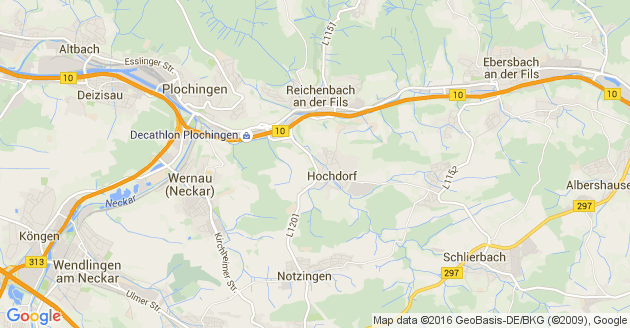 Karte Hochdorf bei Plochingen