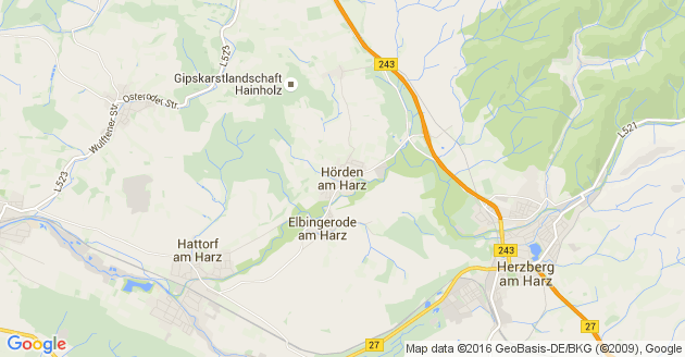 Karte Hörden im Harz