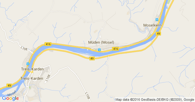 Karte Müden an der Mosel