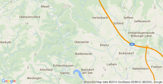 Karte Oberweiler in der Eifel