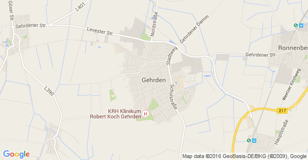 Karte Gehrden bei Hannover