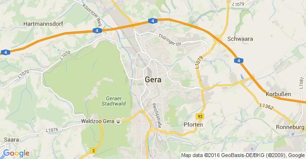 Karte Seelingstädt bei Gera