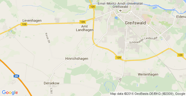 Karte Hinrichshagen bei Greifswald