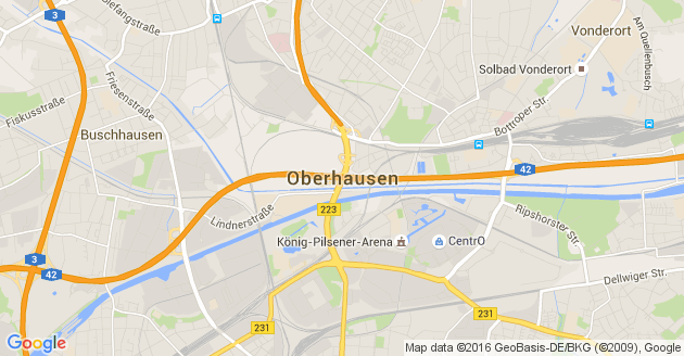 Karte Oberhausen im Rheinland