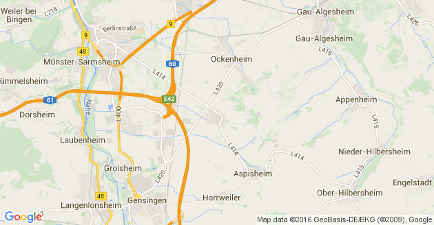 Karte Ockenheim in Rheinhessen