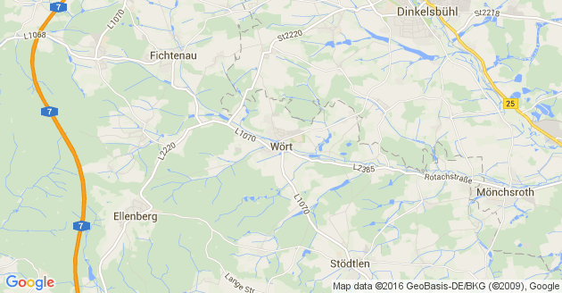 Karte Wört in Württemberg