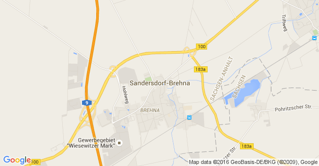 Karte Sandersdorf-Brehna