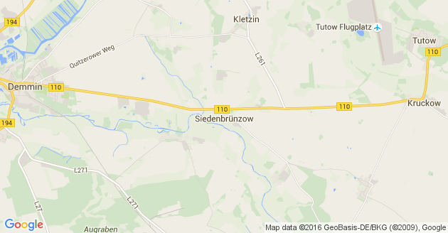 Karte Siedenbrünzow