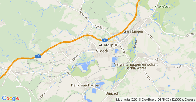 Karte Großensee bei Eisenach in Thüringen