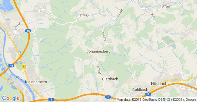 Karte Johannesberg in Unterfranken