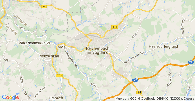 Karte Reichenbach im Vogtland