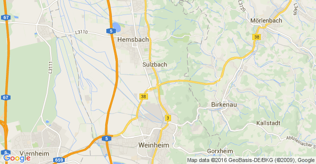 Karte Laudenbach an der Bergstraße