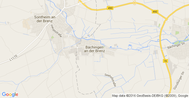 Karte Bächingen an der Brenz