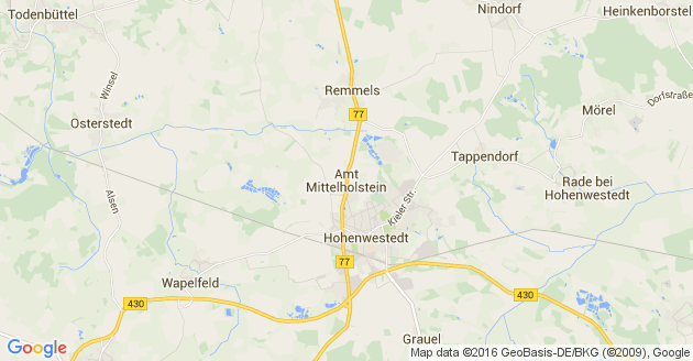 Karte Schenefeld in Mittelholstein