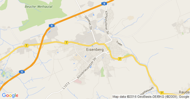 Karte Eisenberg in Thüringen