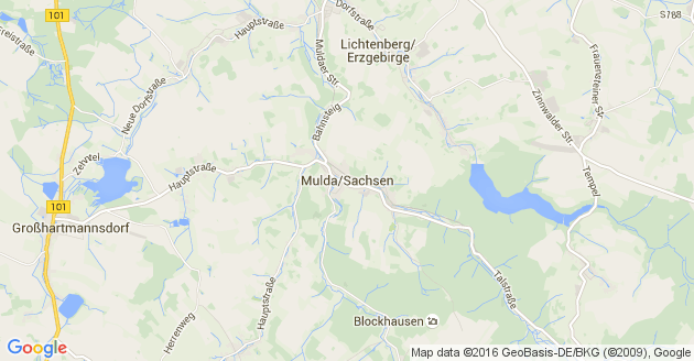 Karte Mulda in Sachsen