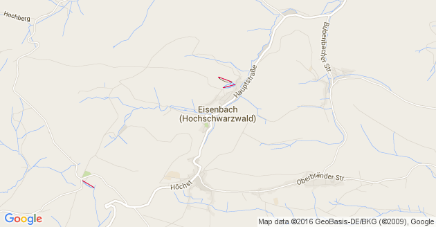 Karte Eisenbach im Hochschwarzwald