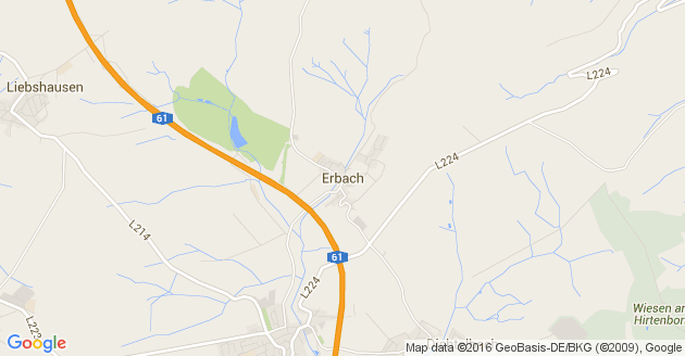 Karte Erbach im Hunsrück