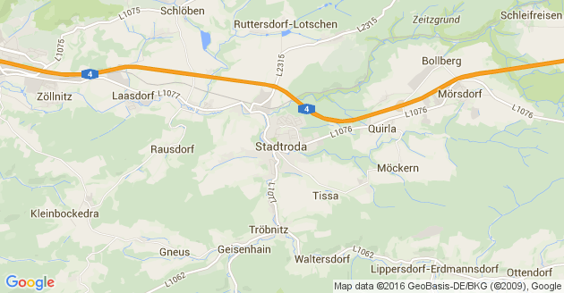 Karte Weißbach bei Stadtroda